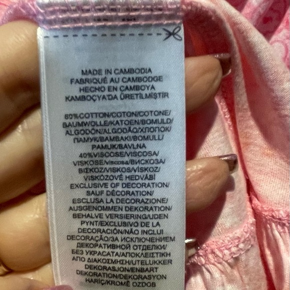 Lauren Ralph Lauren Women's Short Nightgown, Pink Paisley, Large - Picture 9 of 9